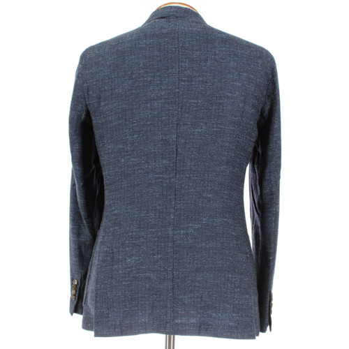 Eleventy NWT Soft Jacket / Sport Coat Size 52 42R US In Blue Melange Herringbone