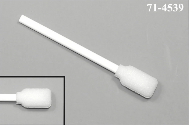 71-4539: 3.5” Overall Length Swab with Large Rectangular Foam Mitt and Polypropylene Extruded Handle