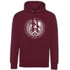 Napier Distressed Crest Classic Hoodie - Maroon