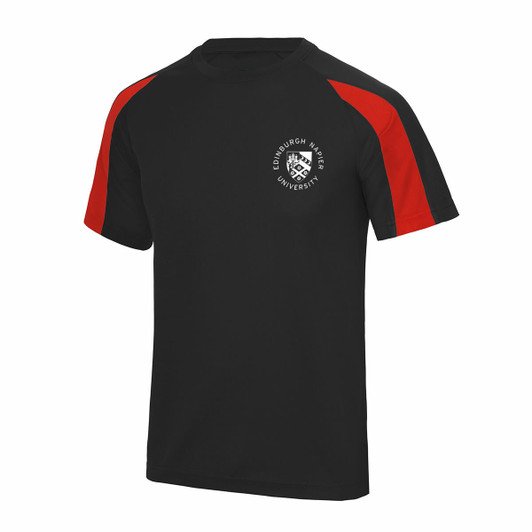 Edinburgh Napier University Pocket Crest Print Performance T-shirt - Black Red