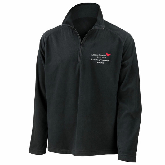 (CLEARANCE) BSc Hons Veterinary Nursing Embroidered Napier Logo quarter 1/4 Zip Microfleece