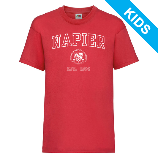 Edinburgh Napier 'Collegiate'  Kids T-Shirt - Red