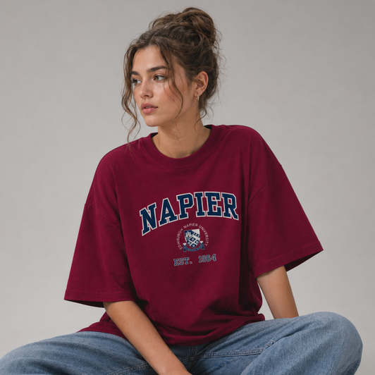 Edinburgh Napier 'Harvard' Oversized T-Shirt