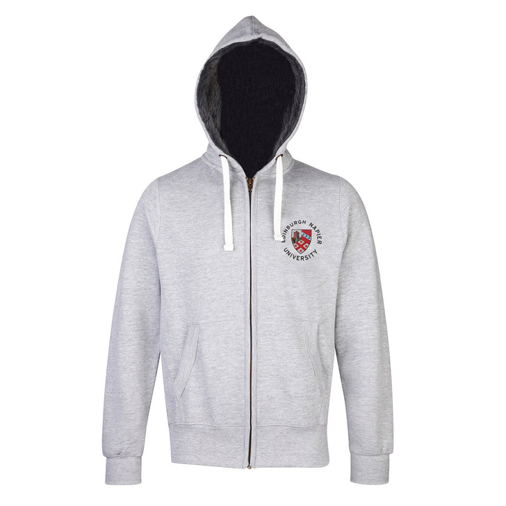 hoodie with fur hood and pocket