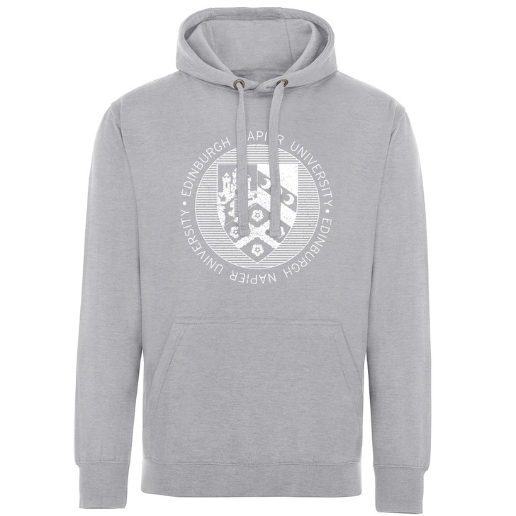 Napier Distressed Crest Classic Hoodie - Sports Grey