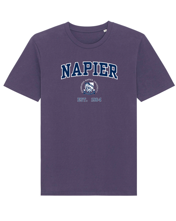 Edinburgh Napier 'Harvard' Organic T-Shirt - Indigo Hush