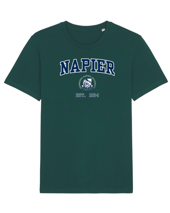 Edinburgh Napier 'Harvard' Organic T-Shirt - Glazed Green