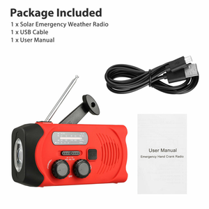 2000mAh Emergency LED Radio Solar Hand Crank AM/FM/NOAA Flashlight Phone Charger 2000mAh Emergency LED Radio Solar Hand Crank AM/FM/NOAA Flashlight Phone Charger