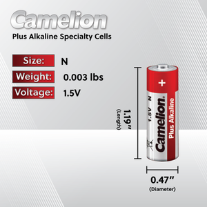 Camelion N LR1 1.5V Alkaline Specialty Cell 12 Pack (6 x 2Ct) Camelion N LR1 1.5V Alkaline Specialty Cell 12 Pack (6 x 2Ct)