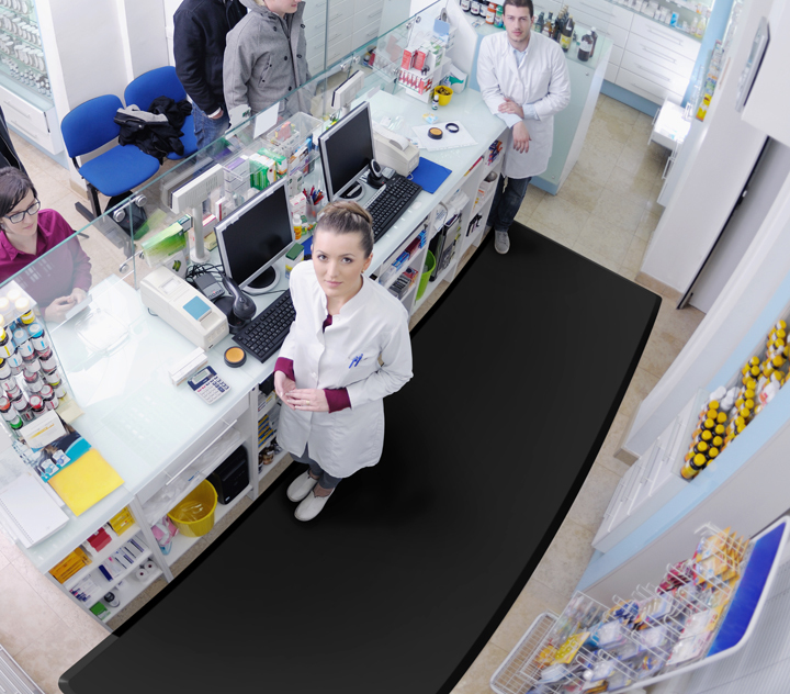 NewLife Professional Grade anti-fatigue comfort mat being used in a pharmacy