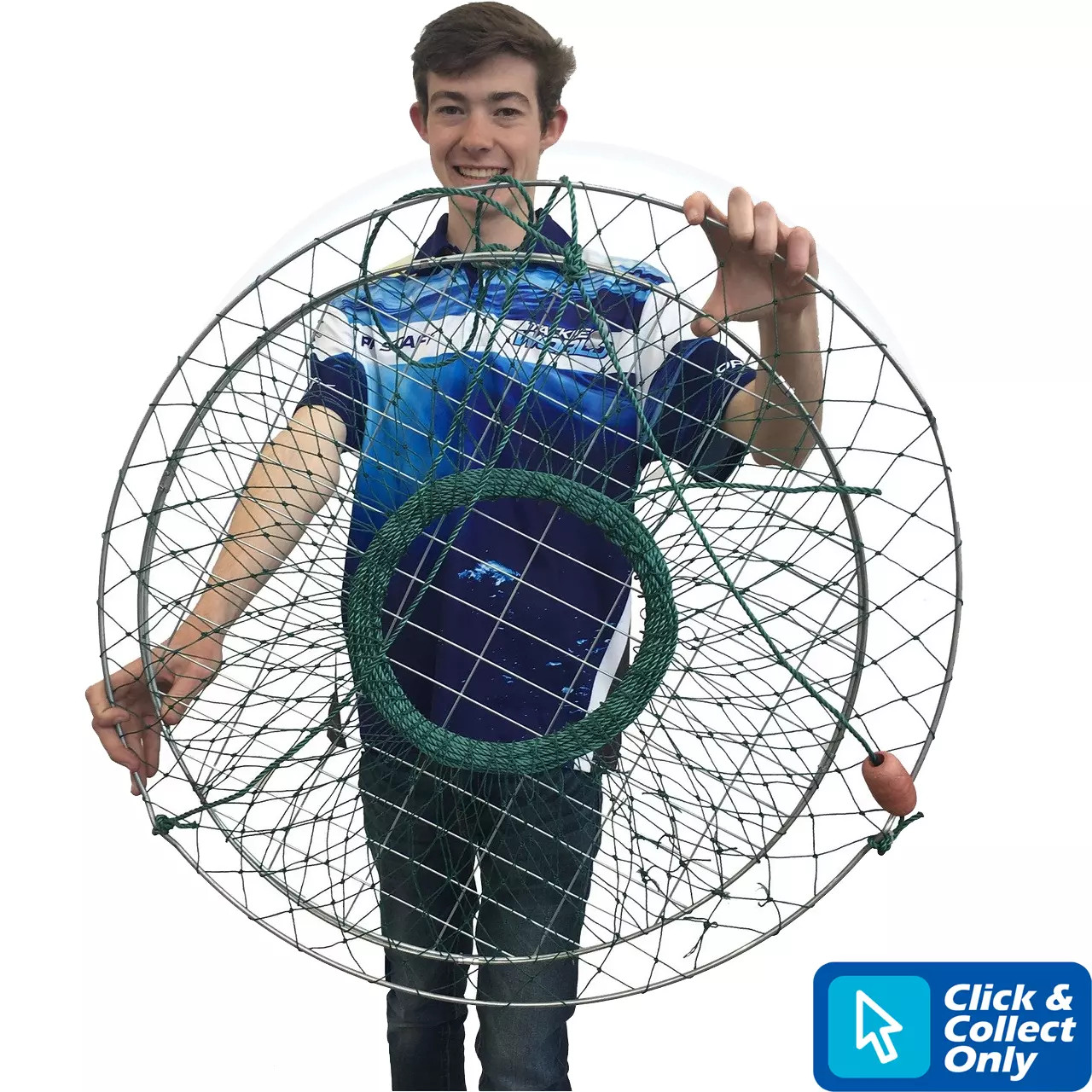 Large Heavy Duty Crab Net - Metal Base 70cm - Tackle World