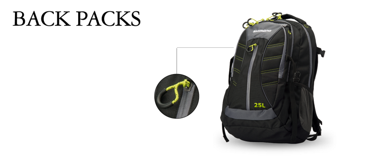 Shimano 25L Backpack - Black/Green - Tackle World Adelaide Metro