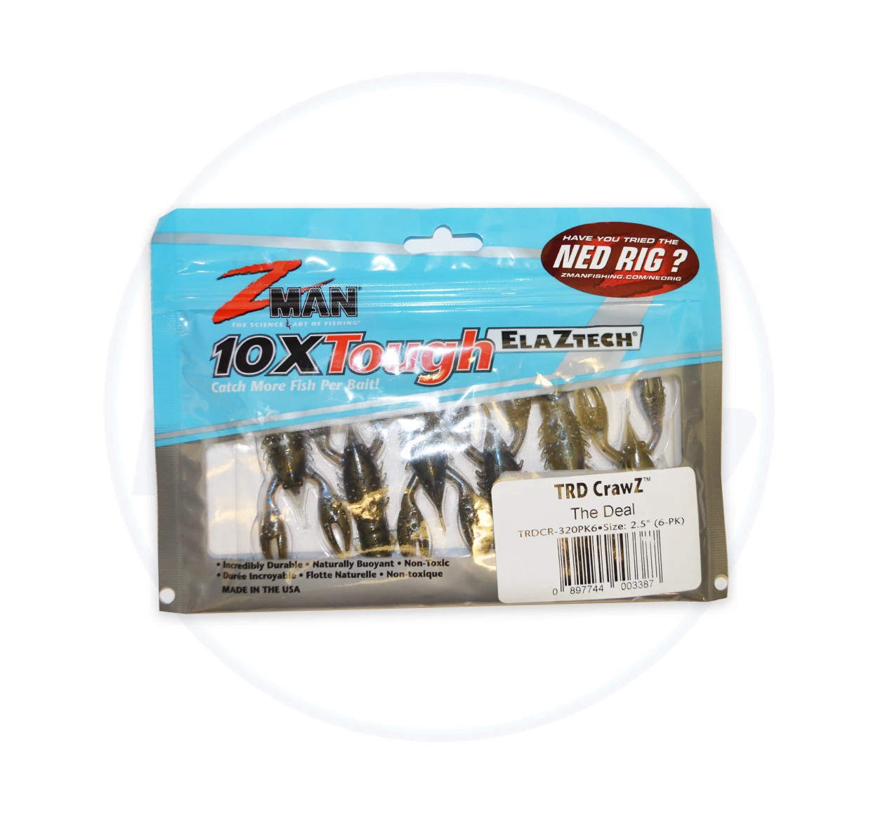 Z-Man TRD CrawZ 2.5 in Soft Plastic Craw 6 pack Zman Ned Rig Bass Fishing Bait e
