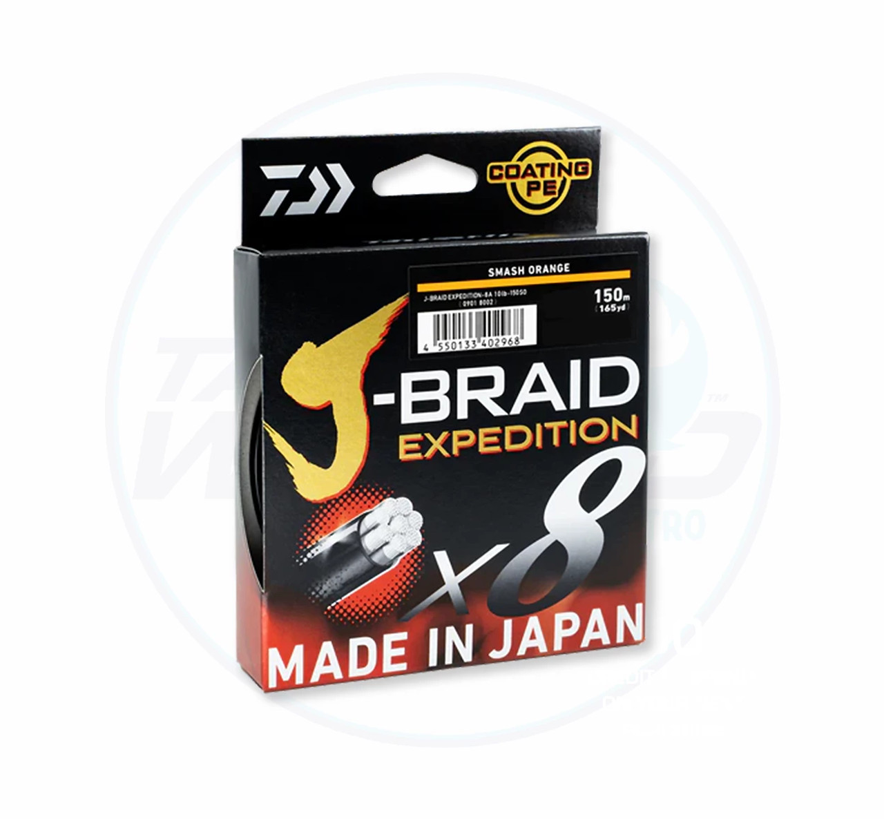 Daiwa J-Braid Expedition X8 Smash Orange 150m - Tackle World