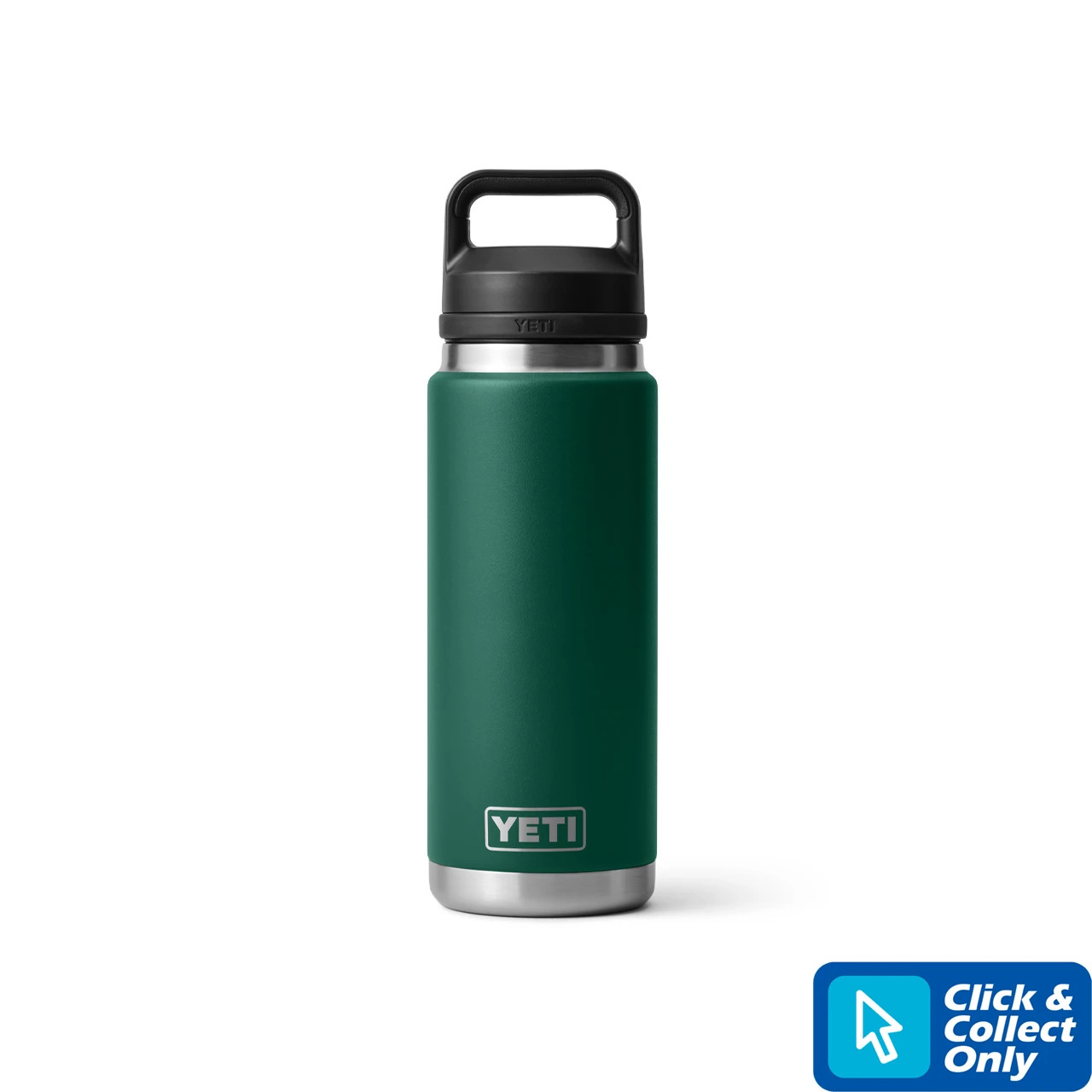 YETI Rambler Bottle 26 oz With Chug Cap Black Forest Green