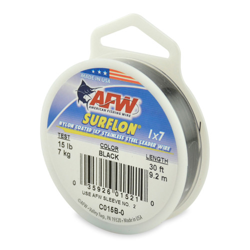 AFW Surflon 1x7 Nylon Coated Wire Black 30ft