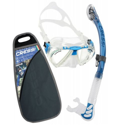 Cressi Penta + Alpha Mask Snorkel Set Blue