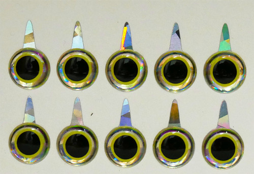 Mango Fishing Tie Down Eyes - Mirage Yellow Black 10mm