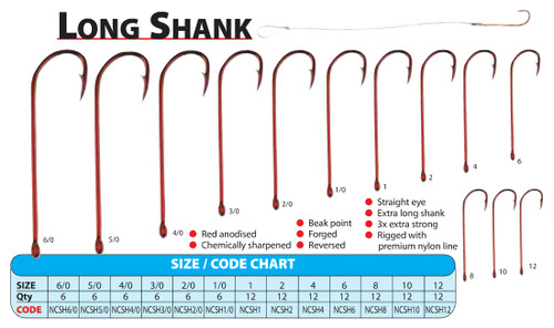 Neptune Snelled Stainless Steel Long Shank Hook Rig 6