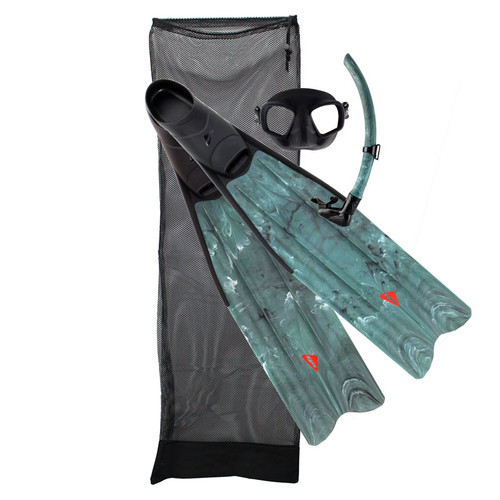 Ocean Hunter Pelagic Mask Snorkel Fin Set Green