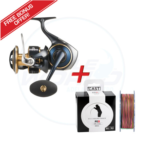 Daiwa 25 Saltiga 14000 Spinning Reel + Bonus Offer