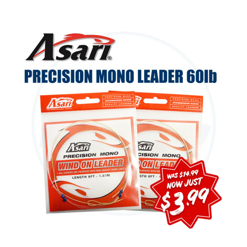 Asari Precision Mono Wind On Leader 60lb *Clearance*