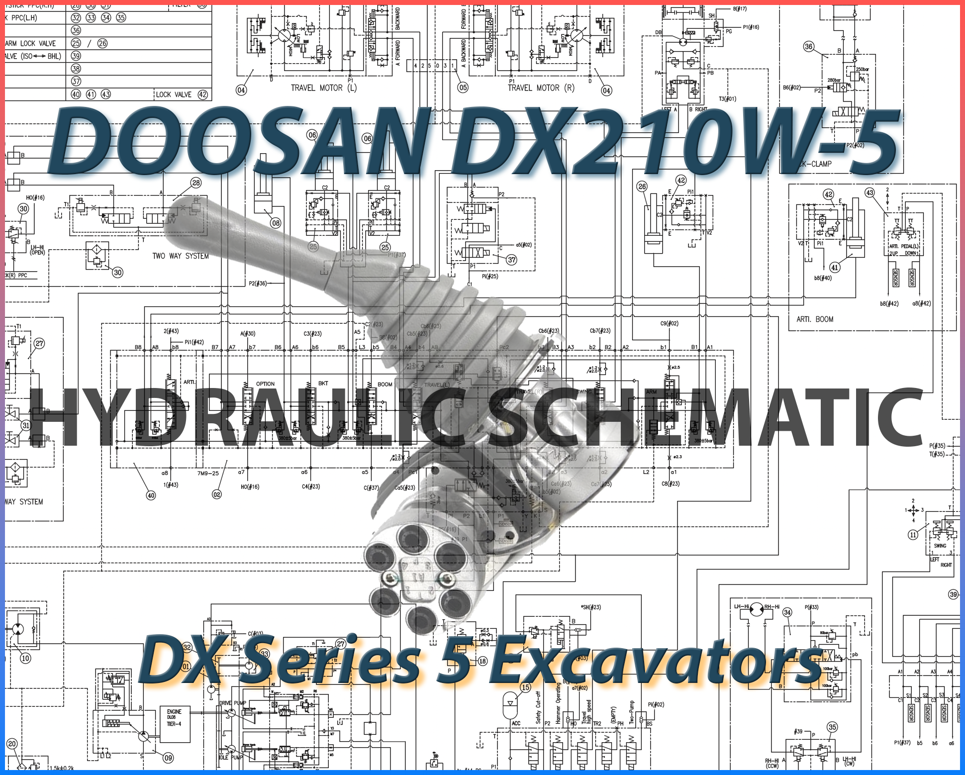 HYDRAULIC CIRCUIT DIAGRAM - DOOSAN DX210W-5 SCHEMATIC