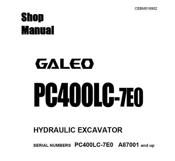 Komatsu PC400LC-7EO hydraulic excavator service workshop manual instant download  image 1