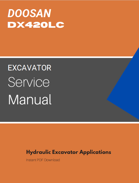 Doosan DX420LC excavator service manual cover instant download