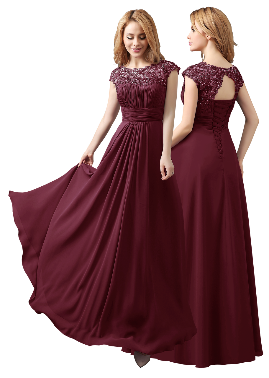 maroon bridesmaid dresses long