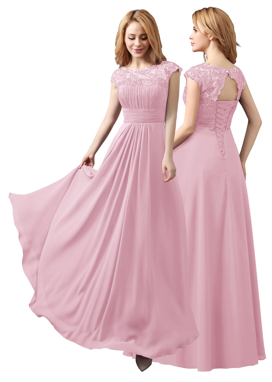 baby pink dress long