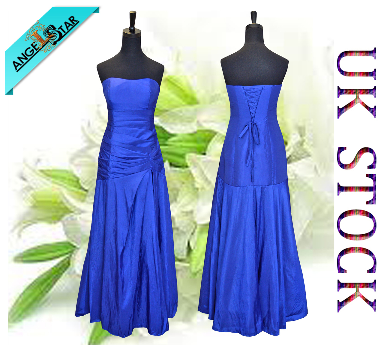 Chaming Taffeta Royal Blue Floor Length Bridesmaid/Evening/Wedding Party Dress