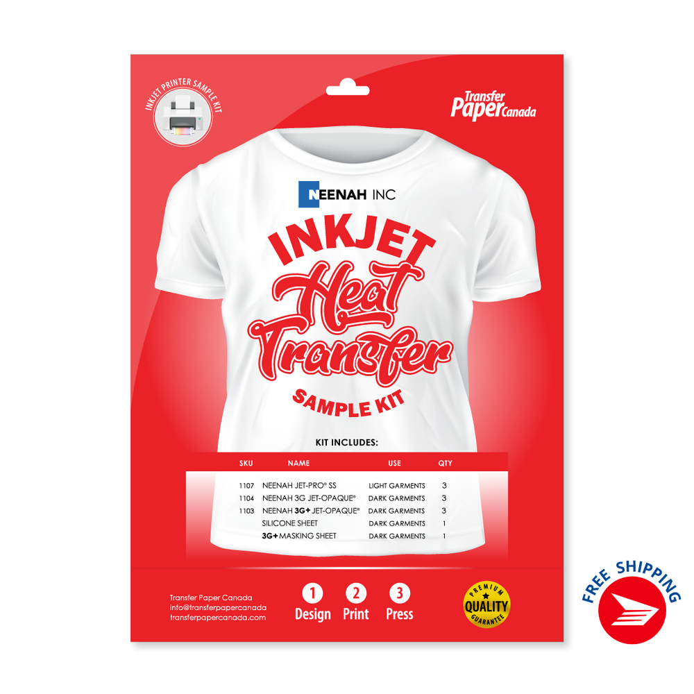 Try before you buy with the Jet Dark - Jet Opaque II - Heat Transfer Paper  for Inkjet Printers Sample Pack. Shop today and receive free shipping!