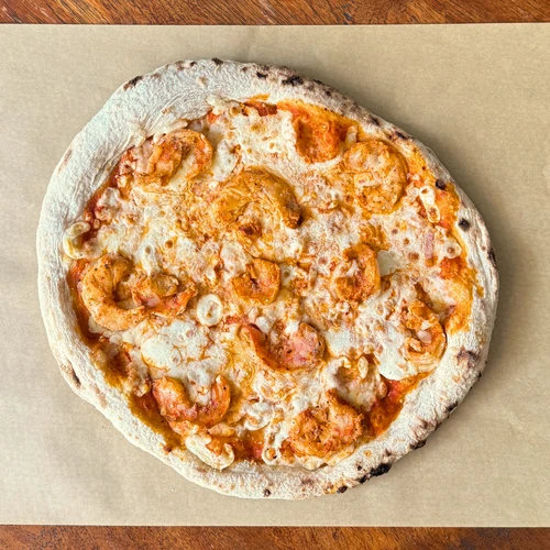 Frozen pizza arrabiata gamberi