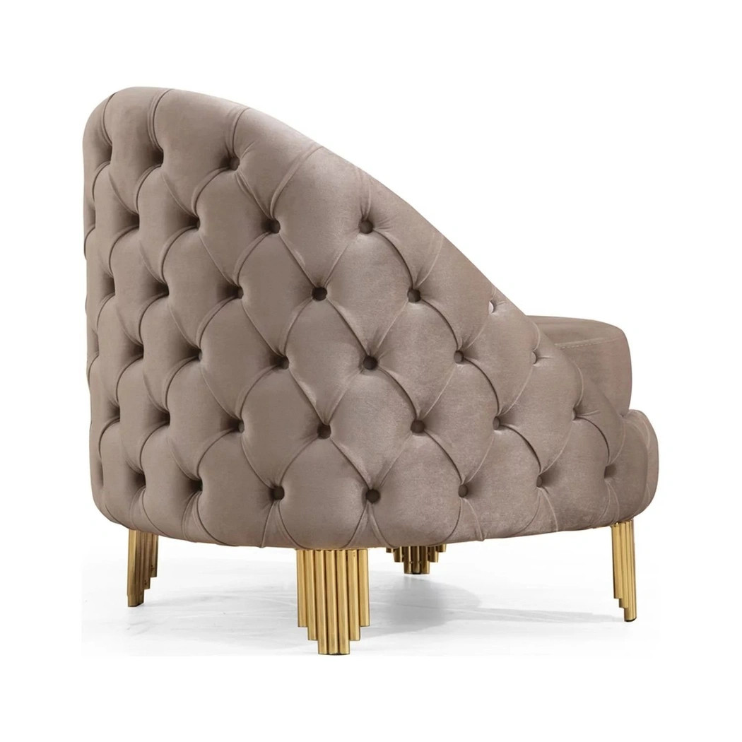 Vanessa Tufted Velvet Accent Chair - Thumbnail 5