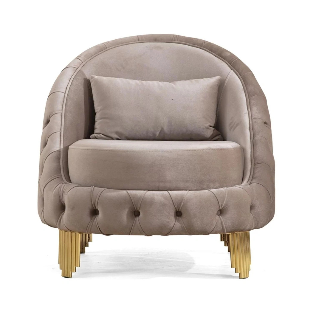 Vanessa Tufted Velvet Accent Chair - Thumbnail 3