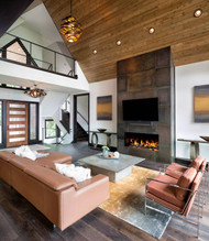 How to decorate large room with fireplace