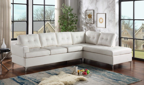 Vintage L Shaped Sectional in Faux Leather by Happy Home