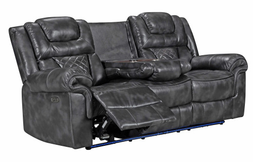 Alexa 3pc Power Reclining Living Room Set in Leather