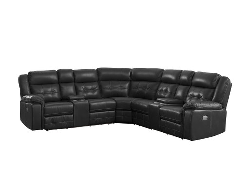 Amazon 3pcs. Power Reclining Sectional in Leather Gel