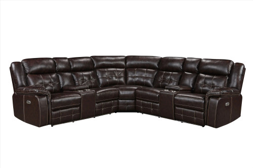 Amazon 3pcs. Power Reclining Sectional in Leather Gel