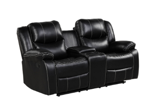 Carter Black 3PC Reclining Set in Leather Gel HH-Carter-Black