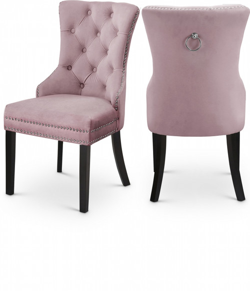 Nikki Velvet Dining Chair, MF-740 Pink-C