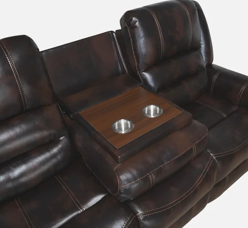 Houston II Reclining Living Room Set in Leather