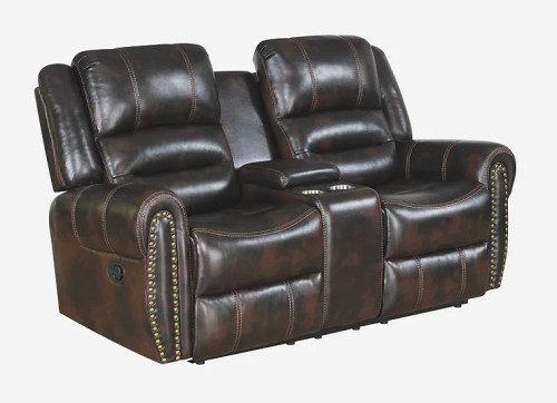 Houston II Reclining Living Room Set in Leather