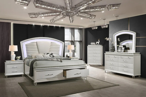 Valencia Bedroom Set in Pearl White NEI-B6000 by New Era Innovations