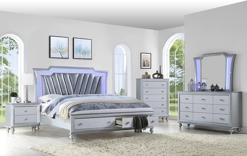 Star Bedroom Set in Silver NEI-B710-Star by New Era Innovations