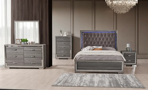 Rino Bedroom Set in Gray NEI-B948-Rino-Gray by New Era Innovations