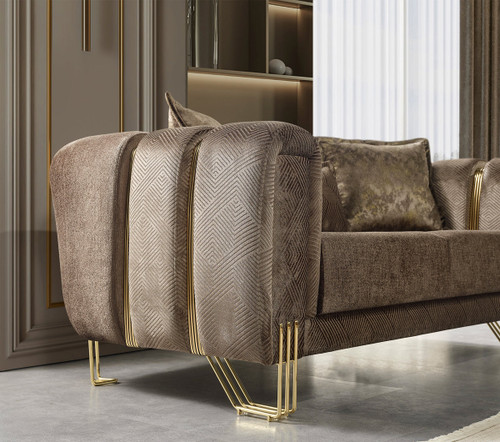 Santana Coffee Velvet Sofa
