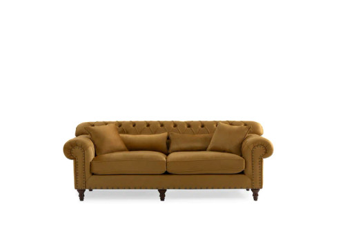 Eva Velvet Sofa & Loveseat NVF-EVA-MUSTARD-SL